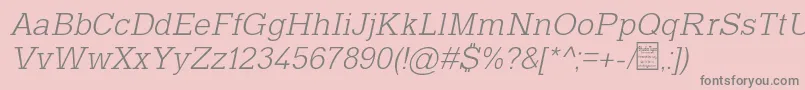 フォントTyposlabLightItalicDemo – ピンクの背景に灰色の文字