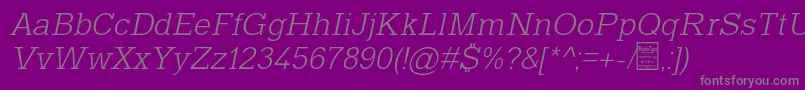 TyposlabLightItalicDemo Font – Gray Fonts on Purple Background