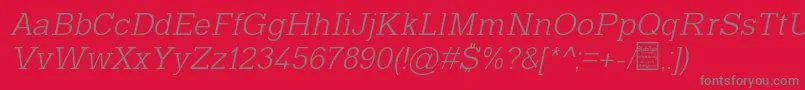 TyposlabLightItalicDemo Font – Gray Fonts on Red Background