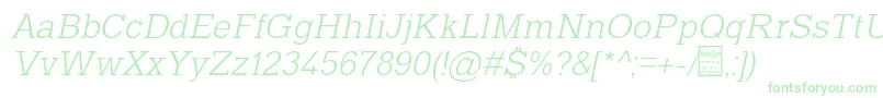 TyposlabLightItalicDemo Font – Green Fonts on White Background
