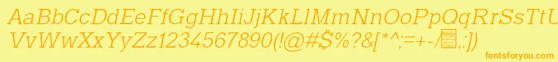 TyposlabLightItalicDemo Font – Orange Fonts on Yellow Background