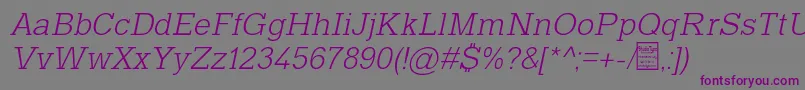 TyposlabLightItalicDemo-Schriftart – Violette Schriften auf grauem Hintergrund