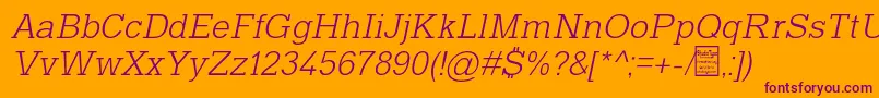 TyposlabLightItalicDemo-Schriftart – Violette Schriften auf orangefarbenem Hintergrund