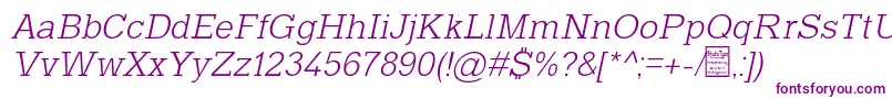 TyposlabLightItalicDemo Font – Purple Fonts on White Background