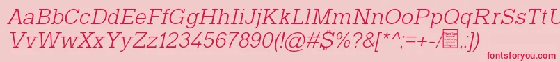 TyposlabLightItalicDemo Font – Red Fonts on Pink Background