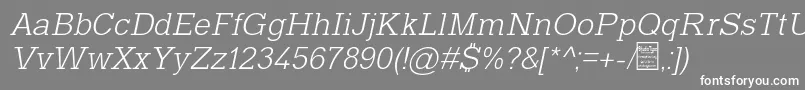 TyposlabLightItalicDemo Font – White Fonts on Gray Background