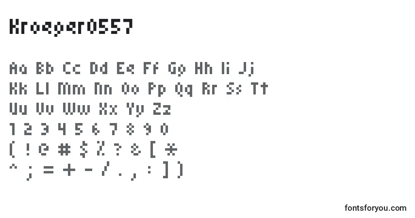 Шрифт Kroeger0557 – алфавит, цифры, специальные символы
