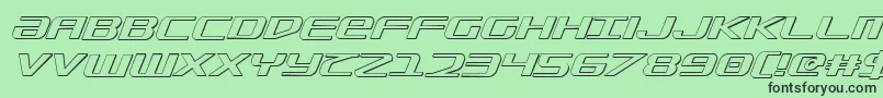 Sdf3DItalic Font – Black Fonts on Green Background