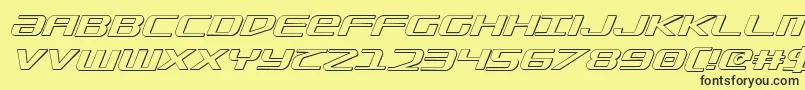 Sdf3DItalic Font – Black Fonts on Yellow Background