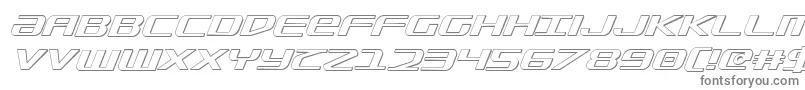 Sdf3DItalic-fontti – harmaat kirjasimet valkoisella taustalla