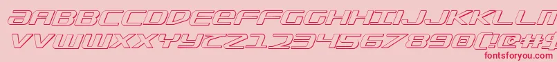 フォントSdf3DItalic – ピンクの背景に赤い文字