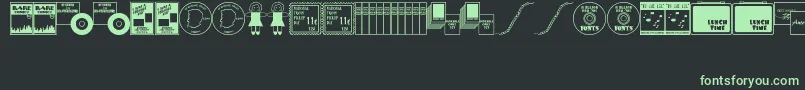 ThingsCollectedJl-Schriftart – Grüne Schriften auf schwarzem Hintergrund