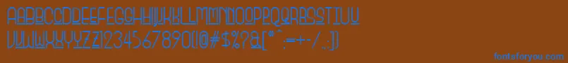 Monicas Font – Blue Fonts on Brown Background