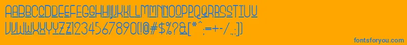 Monicas Font – Blue Fonts on Orange Background