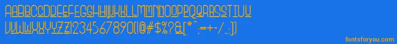 Monicas Font – Orange Fonts on Blue Background