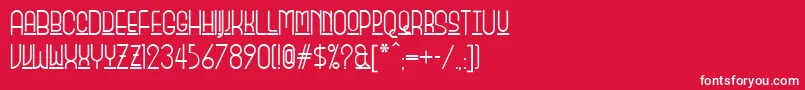 Monicas Font – White Fonts on Red Background