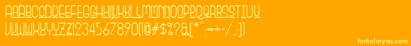 Monicas Font – Yellow Fonts on Orange Background