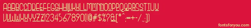 Monicas Font – Yellow Fonts on Red Background