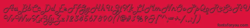 Шрифт HarrogateRegular – чёрные шрифты на красном фоне