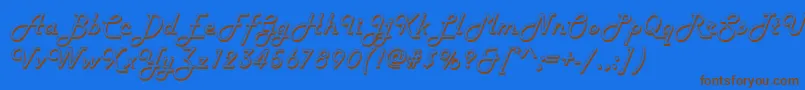 HarrogateRegular Font – Brown Fonts on Blue Background