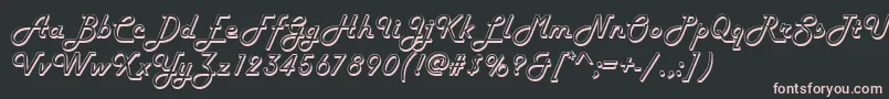 HarrogateRegular Font – Pink Fonts on Black Background