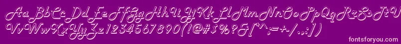 HarrogateRegular Font – Pink Fonts on Purple Background