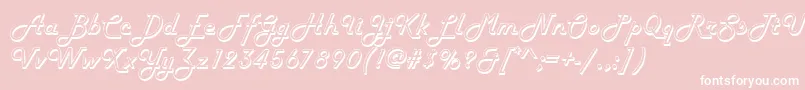 HarrogateRegular Font – White Fonts on Pink Background
