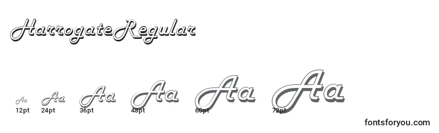 HarrogateRegular Font Sizes