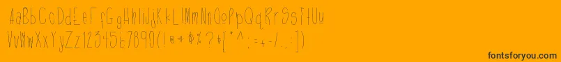 Defygravity-Schriftart – Schwarze Schriften auf orangefarbenem Hintergrund