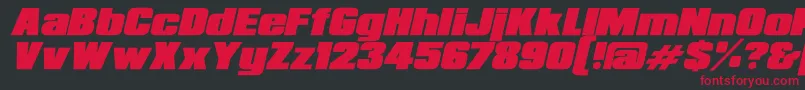 RepublicaMinorBoldItalic Font – Red Fonts on Black Background