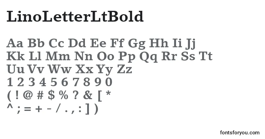 Шрифт LinoLetterLtBold – алфавит, цифры, специальные символы