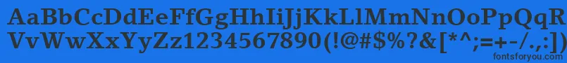 LinoLetterLtBold Font – Black Fonts on Blue Background