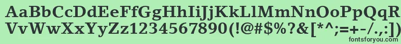 フォントLinoLetterLtBold – 緑の背景に黒い文字