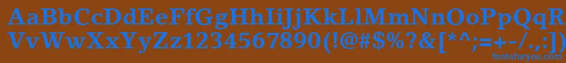 フォントLinoLetterLtBold – 茶色の背景に青い文字