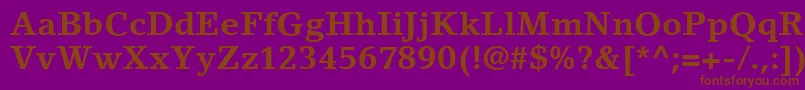 LinoLetterLtBold Font – Brown Fonts on Purple Background