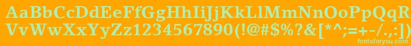 LinoLetterLtBold Font – Green Fonts on Orange Background