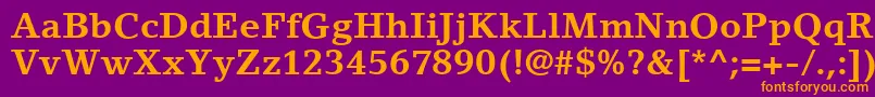 LinoLetterLtBold Font – Orange Fonts on Purple Background