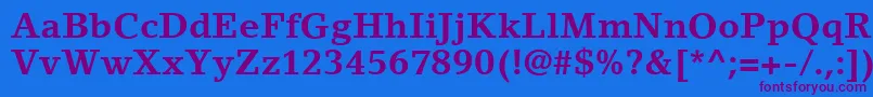 LinoLetterLtBold Font – Purple Fonts on Blue Background