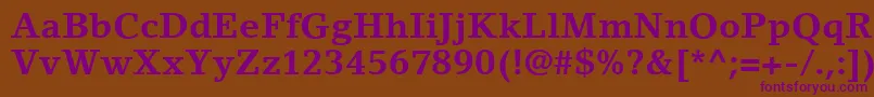 LinoLetterLtBold Font – Purple Fonts on Brown Background