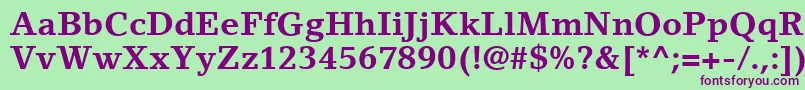 LinoLetterLtBold Font – Purple Fonts on Green Background