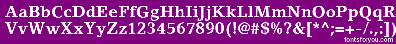 LinoLetterLtBold Font – White Fonts on Purple Background