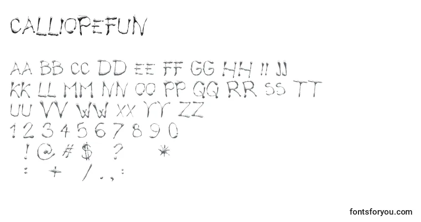 Schriftart CalliopeFun (114615) – Alphabet, Zahlen, spezielle Symbole