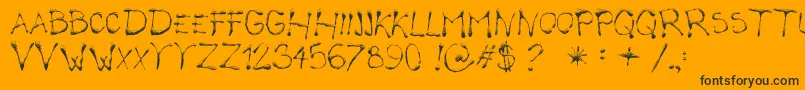 CalliopeFun-Schriftart – Schwarze Schriften auf orangefarbenem Hintergrund