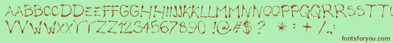 CalliopeFun Font – Brown Fonts on Green Background