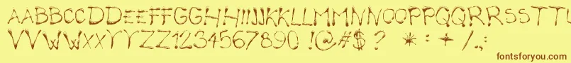 CalliopeFun Font – Brown Fonts on Yellow Background