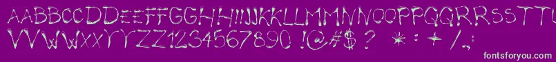 CalliopeFun Font – Green Fonts on Purple Background