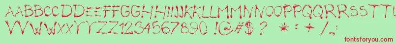 CalliopeFun Font – Red Fonts on Green Background