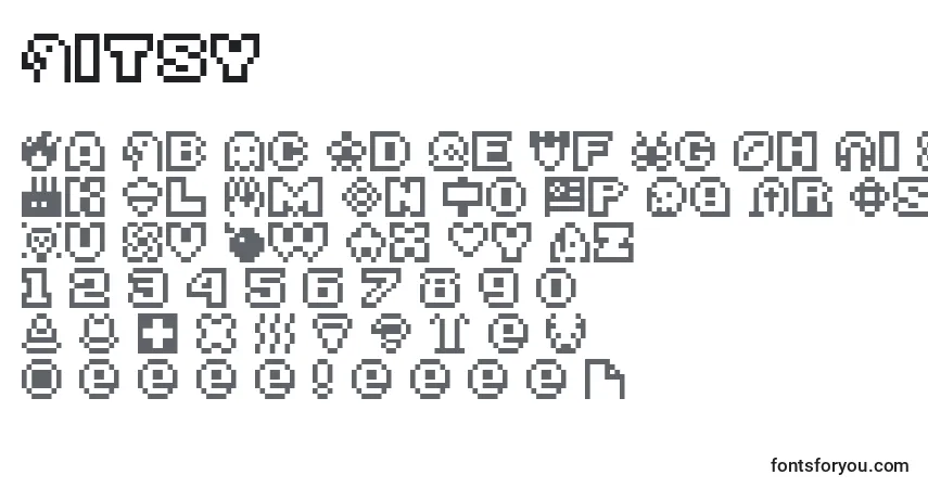Fuente Bitsy - alfabeto, números, caracteres especiales