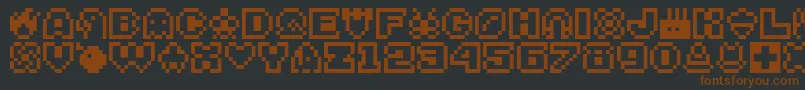 Fonte Bitsy – fontes marrons em um fundo preto