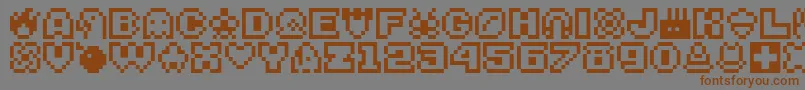 Bitsy Font – Brown Fonts on Gray Background